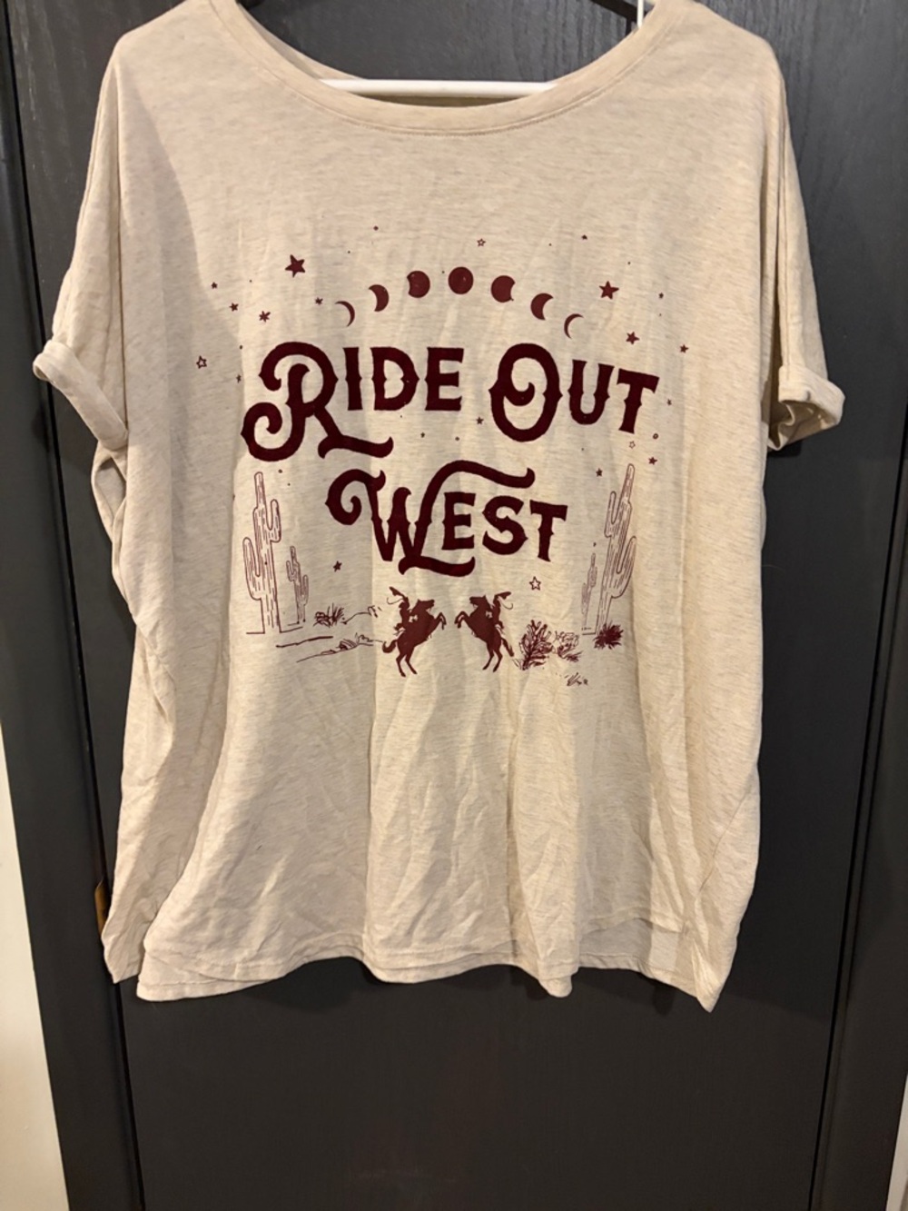 Terra & Sky Cream Short Sleeve "Ride Out West" Graphic Tee